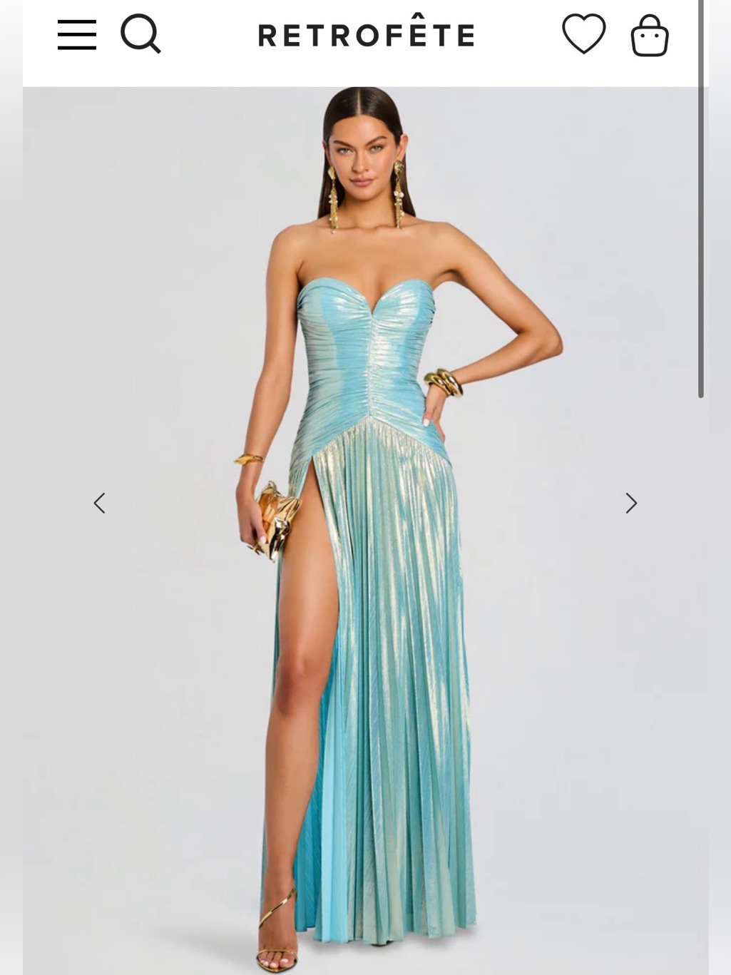 Retrofte Issey Dress - Seychelles Strapless Gown Xs Blue Retrofete
